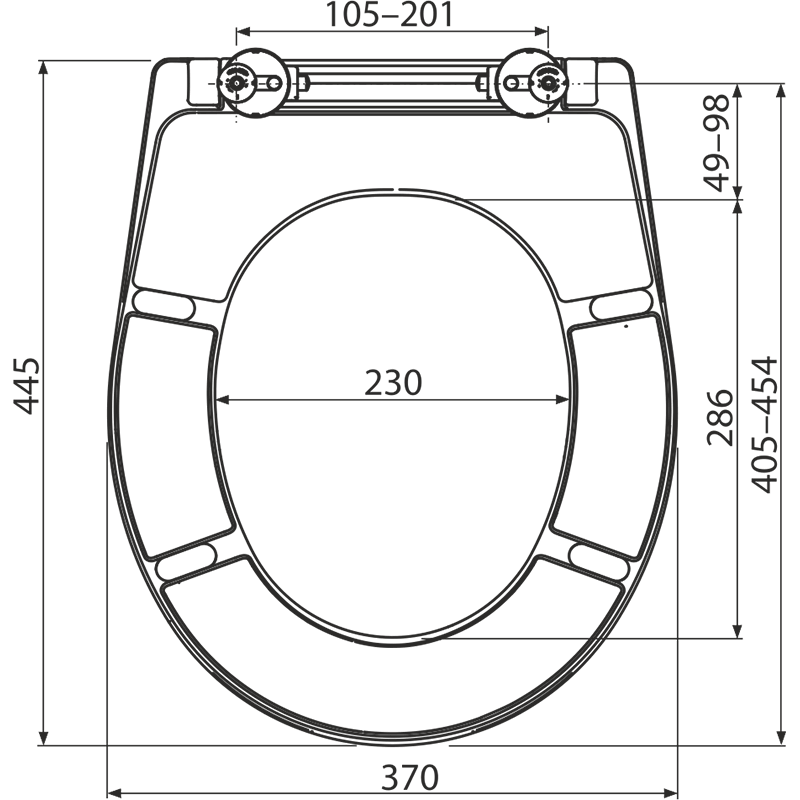 A602 - Capac WC universal, Duroplast