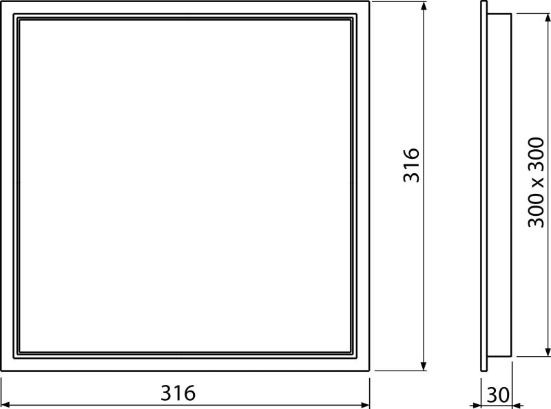 AVD003 - Uşiţă acces cadă 300×300, alb