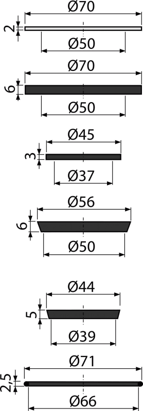 P067-ND - Set garnituri de rezervă pentru sifoanele de chiuvetă