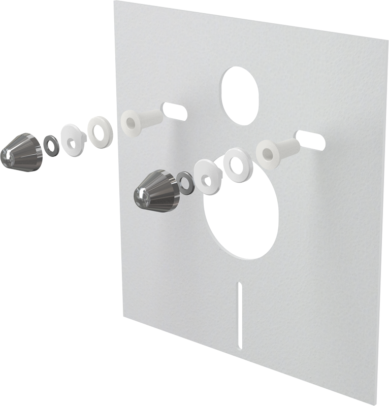 M930CR - Garnitură fonică pentru vas WC suspendat si bideu cu accesorii incluse (capac cromat)
